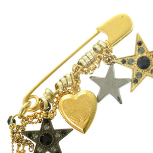 美品 ドルチェアンドガッバーナ ブローチ メタル ゴールド シルバー ブラック 0372【中古】DOLCE&GABBANA