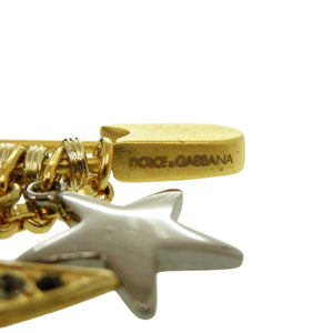 美品 ドルチェアンドガッバーナ ブローチ メタル ゴールド シルバー ブラック 0372【中古】DOLCE&GABBANA