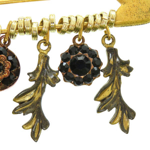美品 ドルチェアンドガッバーナ ブローチ メタル ゴールド シルバー ブラック 0373【中古】DOLCE&GABBANA