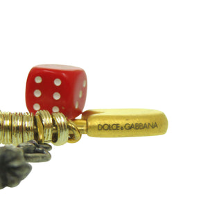 美品 ドルチェアンドガッバーナ ブローチ メタル ゴールド シルバー レッド 0374【中古】DOLCE&GABBANA