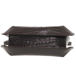 美品 サルヴァトーレフェラガモ クロコ型押しレザー ブラウン ハンドバッグ 2way ショルダーバッグ 0396【中古】Salvatore Ferragamo