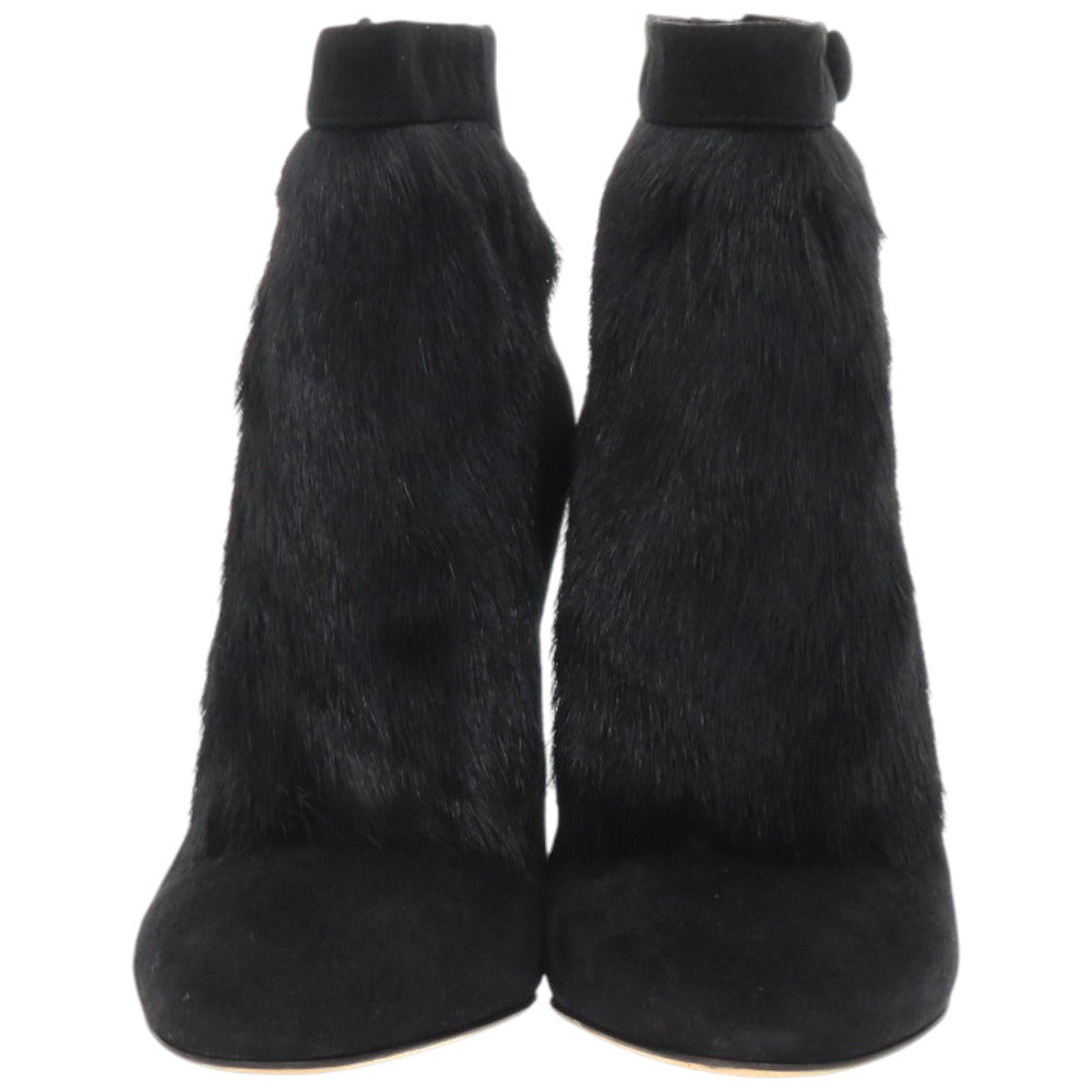 未使用品 ドルチェアンドガッバーナ レザー ブラック ゴールド金具 黒 ブーツ 0427【中古】DOLCE&GABBANA
