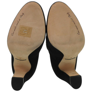 未使用品 ドルチェアンドガッバーナ レザー ブラック ゴールド金具 黒 ブーツ 0427【中古】DOLCE&GABBANA