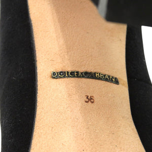 未使用品 ドルチェアンドガッバーナ レザー ブラック ゴールド金具 黒 ブーツ 0427【中古】DOLCE&GABBANA