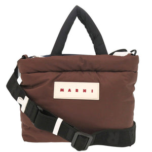 新品同様 マルニ PUFF トートバッグ ミニ BMMP0131 ナイロン ブラウン 2way ショルダーバッグ 0430【中古】MARNI
