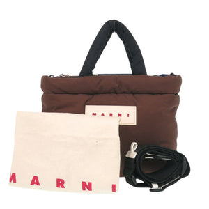新品同様 マルニ PUFF トートバッグ ミニ BMMP0131 ナイロン ブラウン 2way ショルダーバッグ 0430【中古】MARNI