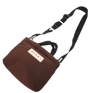 新品同様 マルニ PUFF トートバッグ ミニ BMMP0131 ナイロン ブラウン 2way ショルダーバッグ 0430【中古】MARNI