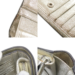 美品 ジミーチュウ スター スタッズ レザー シルバー系 二つ折り財布 0444【中古】JIMMY CHOO