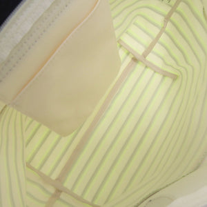 美品 ロンシャン ル プリアージュ マリニエール ボーダー ナイロンキャンバス レザー ホワイト ネイビー ハンドバッグ 0464【中古】Longchamp