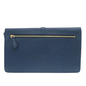 美品 フェンディ ペカン柄 8M0284 レザー キャンバス ブルー ブラウン クラッチバッグ 0475【中古】FENDI