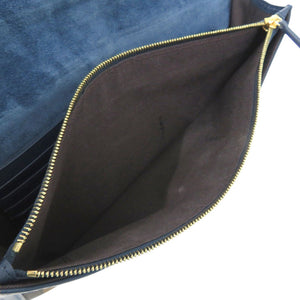 美品 フェンディ ペカン柄 8M0284 レザー キャンバス ブルー ブラウン クラッチバッグ 0475【中古】FENDI