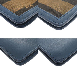 美品 フェンディ ペカン柄 8M0284 レザー キャンバス ブルー ブラウン クラッチバッグ 0475【中古】FENDI