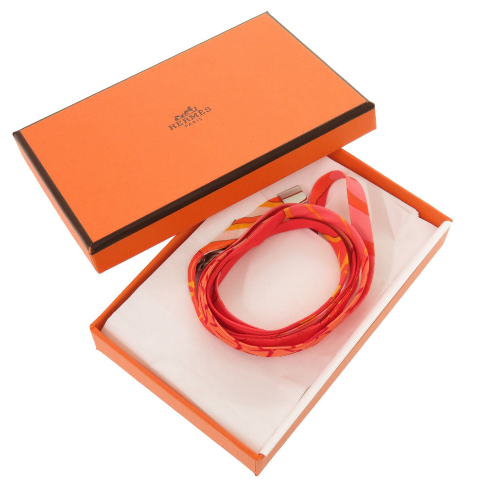 新品同様 エルメス プティアッシュ シルク オレンジ ネックレス 0519 【中古】 HERMES