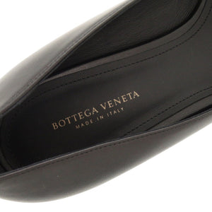 未使用 ボッテガヴェネタ イントレチャート サイズ37 1/2 レザー ブラック パンプス 黒 0529【中古】BOTTEGAVENETA