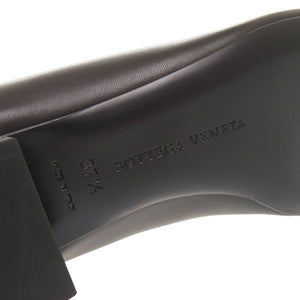 未使用 ボッテガヴェネタ イントレチャート サイズ37 1/2 レザー ブラック パンプス 黒 0529【中古】BOTTEGAVENETA