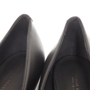未使用 ボッテガヴェネタ イントレチャート サイズ37 1/2 レザー ブラック パンプス 黒 0529【中古】BOTTEGAVENETA