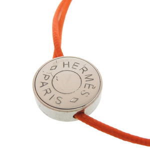 美品 エルメス セリエ コードブレスレットメタル オレンジ 0534【中古】HERMES
