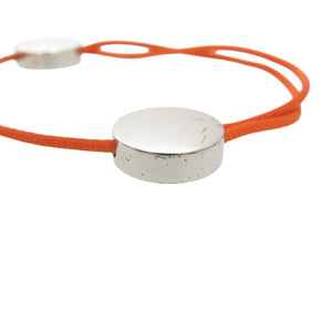 美品 エルメス セリエ コードブレスレットメタル オレンジ 0534【中古】HERMES
