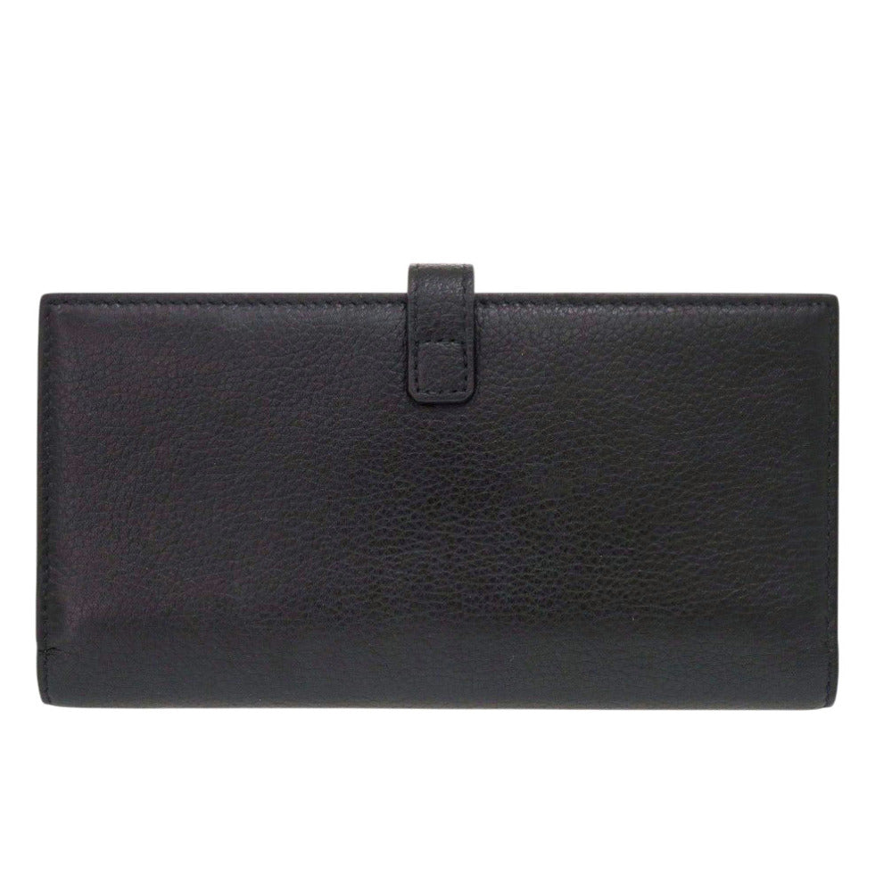 バリー Lock Me レザー ブラック長財布 黒 0548【中古】BALLY