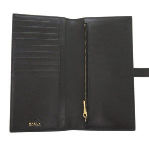 バリー Lock Me レザー ブラック長財布 黒 0548【中古】BALLY