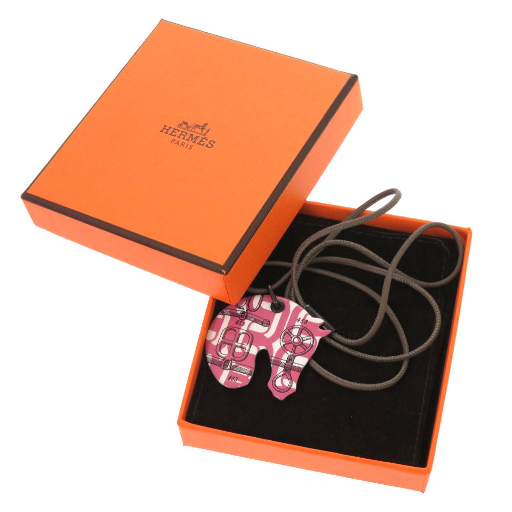 新品同様 エルメス タッタソールPM 馬 ラッカー ピンク ネックレス アクセサリー 0559 【中古】 HERMES