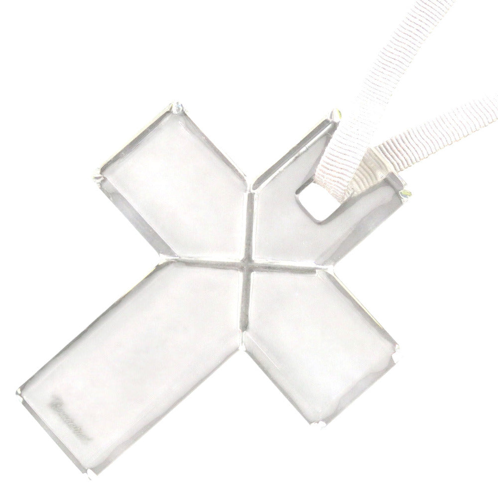 新品同様 バカラ 十字架クロスネックレス　クリスタルクリア ネックレス 0561【中古】Baccarat