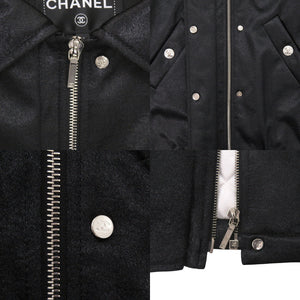 未使用品 シャネル ココマークボタン デタッチャブル フーデッド ジップアップ中綿ジャケット P74341V66902 サイズ36 ポリエステル ポリアミド ブラック 黒 アウター 0564【中古】CHANEL レディース