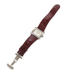 シャリオール アクター SS 型押しレザー シルバー クオーツ 腕時計 0568【中古】CHARRIOL