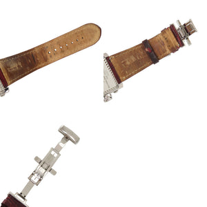 シャリオール アクター SS 型押しレザー シルバー クオーツ 腕時計 0568【中古】CHARRIOL