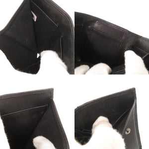 ジミーチュウ スター 星 スタッズ レザー ブラック 三つ折り財布 黒 0585【中古】JIMMY CHOO