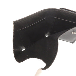 ジミーチュウ スター 星 スタッズ レザー ブラック 三つ折り財布 黒 0585【中古】JIMMY CHOO