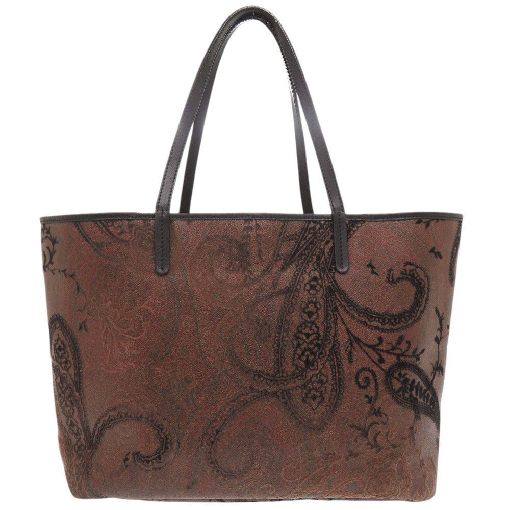 エトロ ペイズリー柄 PVC ブラウン系 トートバッグ 0588【中古】ETRO