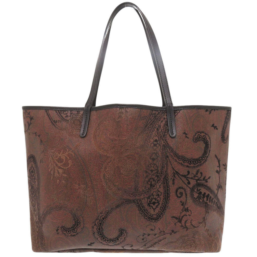 エトロ ペイズリー柄 PVC ブラウン系 トートバッグ 0588【中古】ETRO
