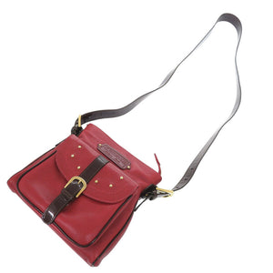 ア テストーニ レザー レッド ショルダーバッグ 赤 0597【中古】a.testoni