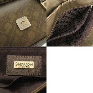 美品 ゲラルディーニ ポリエステル ブラウン ショルダーバッグ 0606【中古】GHERARDINI