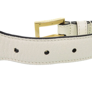 美品 グッチ アディダス ホースビット 625854 レザー ホワイト ベルト 白 0608【中古】GUCCI