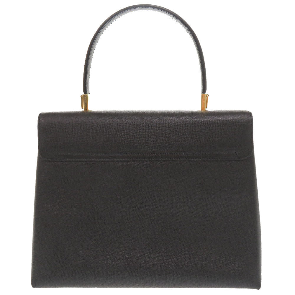 美品 サルヴァトーレフェラガモ ガンチーニ レザー ブラック ハンドバッグ 黒 0611【中古】Salvatore Ferragamo