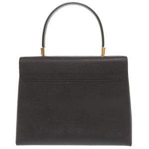 美品 サルヴァトーレフェラガモ ガンチーニ レザー ブラック ハンドバッグ 黒 0611【中古】Salvatore Ferragamo