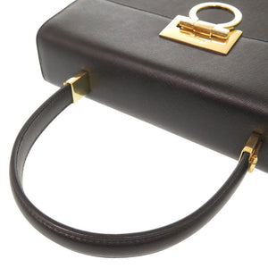 美品 サルヴァトーレフェラガモ ガンチーニ レザー ブラック ハンドバッグ 黒 0611【中古】Salvatore Ferragamo