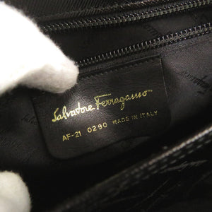 美品 サルヴァトーレフェラガモ ガンチーニ レザー ブラック ハンドバッグ 黒 0611【中古】Salvatore Ferragamo
