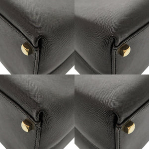 美品 サルヴァトーレフェラガモ ガンチーニ レザー ブラック ハンドバッグ 黒 0611【中古】Salvatore Ferragamo