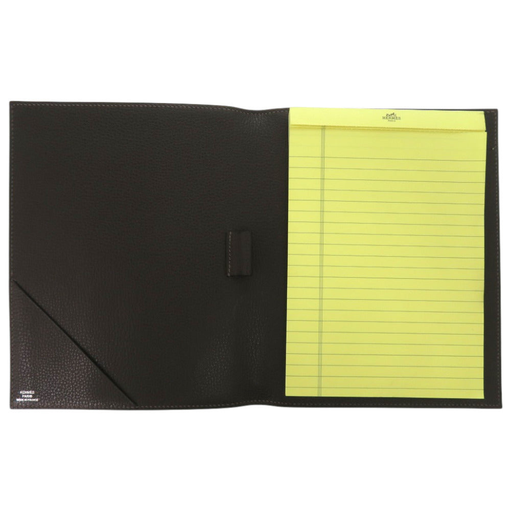 美品 エルメス メモパッド トゴ レザー ショコラ □K刻印 茶 手帳カバー 0614【中古】HERMES