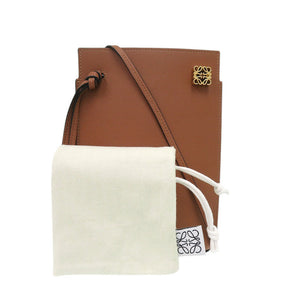 美品 ロエベ ダイスポケット ショルダーバッグ レザー ブラウン 0649【中古】LOEWE