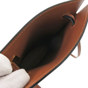 美品 ロエベ ダイスポケット ショルダーバッグ レザー ブラウン 0649【中古】LOEWE