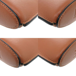 美品 ロエベ ダイスポケット ショルダーバッグ レザー ブラウン 0649【中古】LOEWE