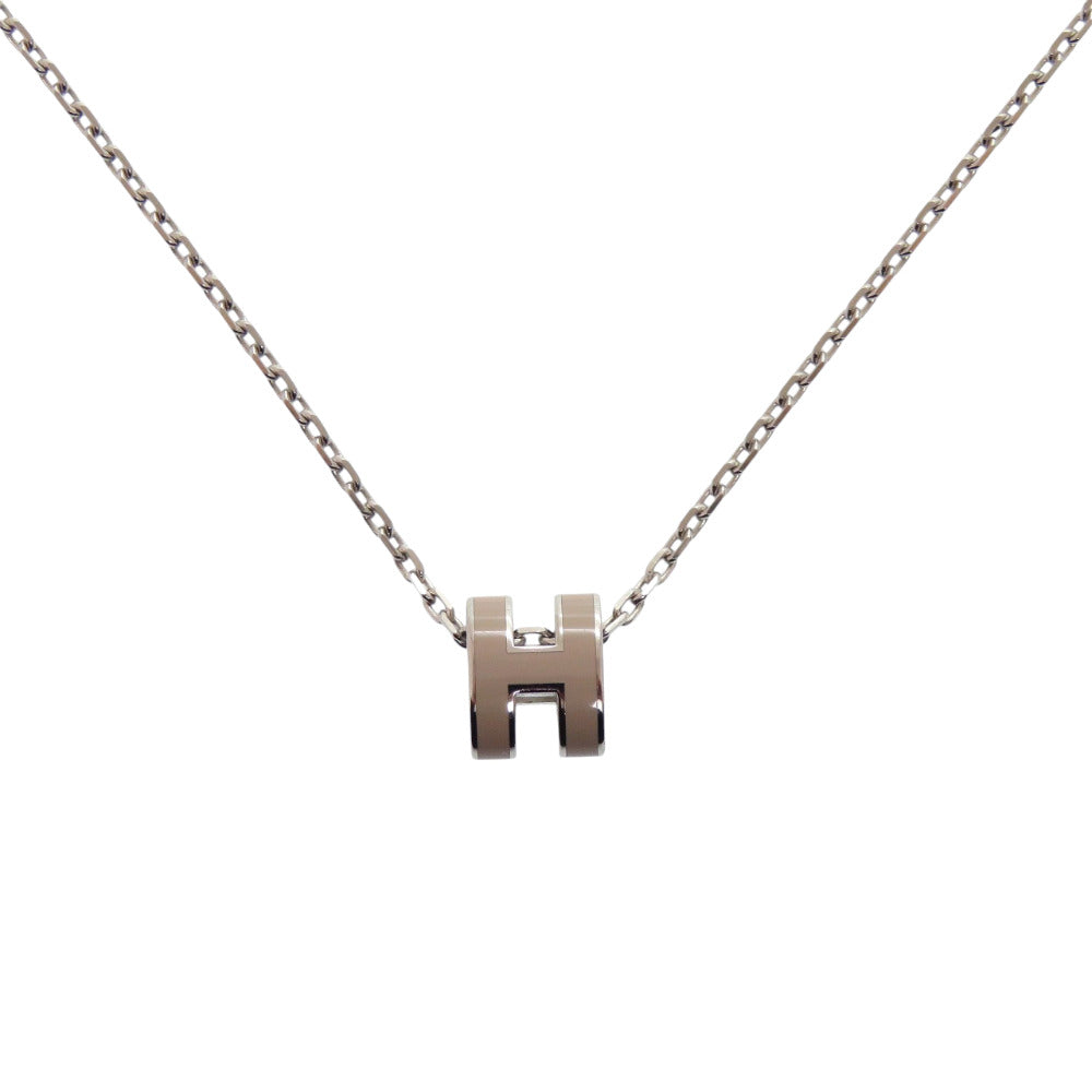 美品 エルメス ミニポップアッシュ ST 02 63 メタル グレー ネックレス 0659【中古】HERMES