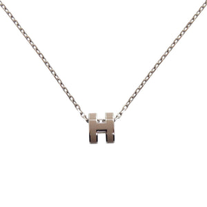 美品 エルメス ミニポップアッシュ ST 02 63 メタル グレー ネックレス 0659【中古】HERMES