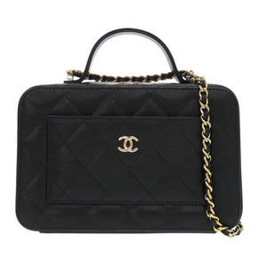 未使用 シャネル マトラッセ AP4778 キャビアスキン ブラック ゴールドチェーンショルダーバッグ ヴァニティケース 黒 ココマーク 0661【中古】CHANEL
