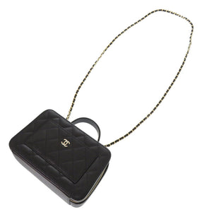 未使用 シャネル マトラッセ AP4778 キャビアスキン ブラック ゴールドチェーンショルダーバッグ ヴァニティケース 黒 ココマーク 0661【中古】CHANEL