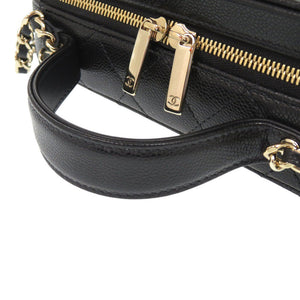 未使用 シャネル マトラッセ AP4778 キャビアスキン ブラック ゴールドチェーンショルダーバッグ ヴァニティケース 黒 ココマーク 0661【中古】CHANEL